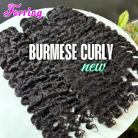 Extensions de cheveux humains bruts vietnamiens en gros, alignés sur les cuticules, super double drawn, bouclés style pixie, en lots