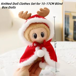 Conjunto de ropa de muñeca de punto de Navidad de 15-17CM, regalo festivo, conjunto de 4 piezas (muñeca no incluida), figuritas y juguetes de punto estilo C - Product Image 3