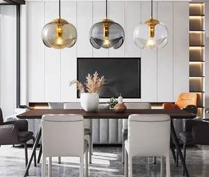 โคมไฟระย้าแก้วสไตล์ยุโรปหรูหราทันสมัยขนาดกลางโคมไฟเหล็กมินิมอลสำหรับห้องนอนห้องรับประทานอาหารบาร์ทางเดินขนาดเล็ก - Product Image 3