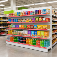 Étagère Gondole Blanche 5 Niveaux 3 Sections pour Supermarché, Magasin de Proximité, Boutique de Détail – Présentoir Réglable