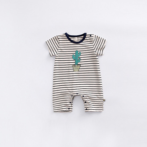 Productos de Venta Caliente en China: Mameluco de Algodón para Bebé con Tejido de Punto Suave a Rayas - Product Image 4