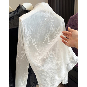 <span class=keywords><strong>Chemise</strong></span> à base de <span class=keywords><strong>dentelle</strong></span> ajourée en crochet blanche élégante et mignonne, style coréen pour femmes, printemps, lavable, polyvalente, vêtement d'extérieur - Product Image 1