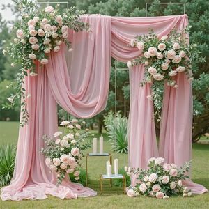 Rideaux de fond de scène pour mariage, rideaux d'arche de scène, rideaux en mousseline pour décoration de mariage, fête de Noël - Product Image 1