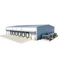 Bâtiment en structure métallique à portique robuste certifié AISC avec panneaux isolants en laine de roche pour stockage en chaîne du froid
