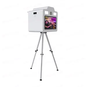 Instant photo booth print picture 21.5 touch screen photobooth atacado photo booth com câmera impressora software flash opcional