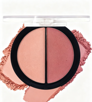 Palette de blush à deux couleurs en marque privée, blush en poudre mat et brillant à double teinte, logo personnalisé, maquillage pour le visage