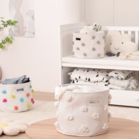 Panier à linge en corde 2024, paniers de rangement pour jouets, paniers à linge avec poignées, pliables, tissés en tissu 100% coton, grands bacs à linge durables