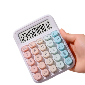 Escritorio 8 dígitos Pantalla LCD grande Calculadoras de escritorio de colores mezclados con energía solar con función de calendario para oficina y estudio - Product Image 5