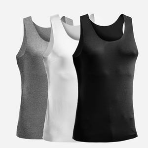 Débardeur de sport d'été pour homme, en soie glacée, respirant, léger, col rond, personnalisable avec logo, sous-vêtement de base - Product Image 6