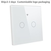 Interruptor de Luz Inteligente SMG-3066 con Pantalla Táctil, WiFi y RF Inalámbrico, 2 Canales, No Requiere Cable Neutro, Compatible con Alexa