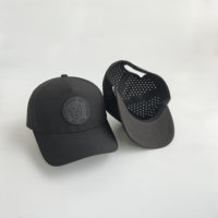 Casquette de golf et de baseball structurée à séchage rapide avec logo en caoutchouc gaufré personnalisé, panneaux respirants perforés au laser