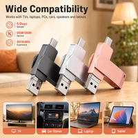 Flashdisk Nandstor Cross Platform OTG USB Pen Drive Grosir USB3.0 128GB 3in1 U Disk untuk Ponsel Kamera PC