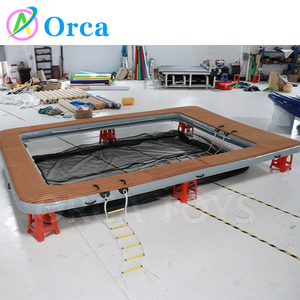 <span class=keywords><strong>Piscine</strong></span> flottante gonflable portable en PVC pour océan et mer, <span class=keywords><strong>avec</strong></span> filet, plateforme de quai gonflable en EVA, <span class=keywords><strong>piscine</strong></span> pour yacht, taille personnalisée – Vente chaude - Product Image 2