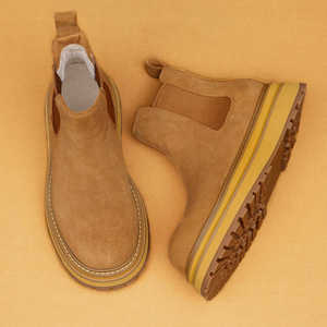 Bottes décontractées britanniques pour hommes en cuir véritable, à lacets, avec semelle épaisse de haute qualité, antidérapantes et désodorisantes - Product Image 3