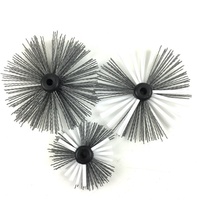 Brosse de nettoyage industrielle pour tuyaux avec poils en nylon, petite roue rotative Picote, OEM pour le nettoyage des égouts d'usine, brosse personnalisée
