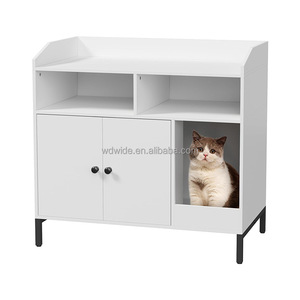 Boîtier de litière Cat Condo Armoire de rangement en bois Cat <span class=keywords><strong>avec</strong></span> pieds en métal - Product Image 2