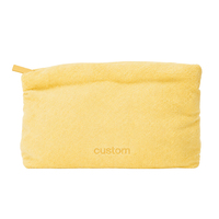 Sac en tissu éponge doux de haute qualité avec logo personnalisé, pochette cosmétique, jaune citron vif, sac cadeau promotionnel, sac de maquillage GWP