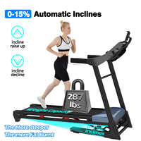 Tapis de course électrique pliable à inclinaison automatique pour la maison, 1,25 CV, robuste, intelligent, équipement de fitness, vente en gros