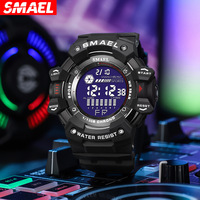 SMAEL jam tangan 8050 LED Stopwatch, arloji Digital 8050 panggilan besar untuk olahraga modis tahan air