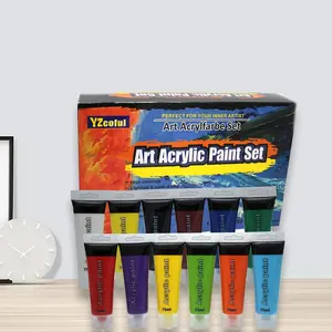 12 Color Acrylic Paint 75ml Heavy Body Acrylic Paint Set Rich Pigment Non-Toxic Arts And Crafts Paint For Artists