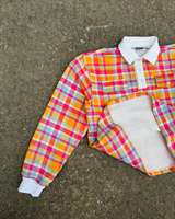 2025 personnalisé Streetwear Polo col bouton coupe et coudre à manches longues veste Vintage Plaid flanelle chemise hommes