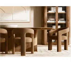 Italian Luxury Furniture Solid Wood Dining Room Round Table