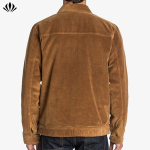 Chaqueta de pana elástica para hombre, forro de Sherpa prémium con bolsillos en el pecho, color marrón, OEM - Product Image 3