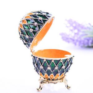 Caja de Joyería de Lujo con Bisagras, Estilo Huevo Ruso de Pascua, Pintada a Mano, Esmaltada, Coleccionable, Regalo - Product Image 5