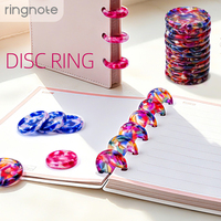 Disques en acétate RINGNOTE 32 mm, 100 feuilles, couverture en cuir, anneaux de reliure colorés et vifs personnalisés pour carnets et agendas