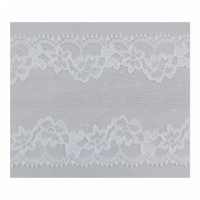 Bordure florale en dentelle de nylon non extensible de 6,3 cm pour inserts de vêtements