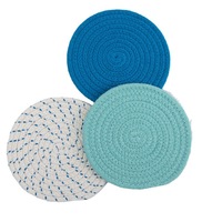 Ensemble de 3 dessous-de-plat modernes et minimalistes en coton polyester isolant, diamètre 18 cm, avec sous-verres et tapis de table, idéal comme cadeau