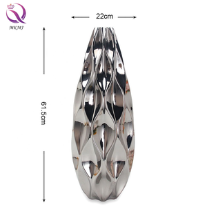 Grand Vase en céramique <span class=keywords><strong>Origami</strong></span> nordique or argent maison dessus de Table artisanat décoratif Vase pour salon - Product Image 6