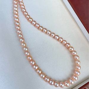 Summer New Arrival Versatile 6-7mm Natural Pearl <b>Necklace</b> Commuter Style with <b>Candy</b> Mixed Colors and Round Micro Flaws - Product Image 1