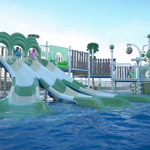 Diseño de tobogán acuático de fibra de vidrio para interiores comerciales, equipo de almohadilla para salpicaduras para niños para piscina Aqua <span class=keywords><strong>Park</strong></span> - Product Image 6