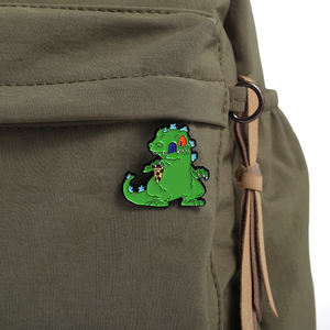 Japon karikatür sevimli Anime periferik alaşım broş yeşil dinozor Schoolbag dekorasyon Pin yaka Pin Metal rozeti - Product Image 5