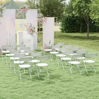 Chaise Pliante de Réception d'Extérieur en Plastique Blanc, Robuste, Portable, Pliable, Vente en Gros de Ningbo pour Événements et Dîners