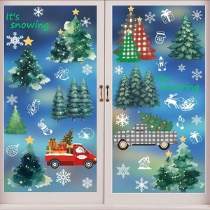 Juego <span class=keywords><strong>de</strong></span> 9 Calcomanías Navideñas <span class=keywords><strong>para</strong></span> Coche, Adhesivos Estáticos <span class=keywords><strong>de</strong></span> <span class=keywords><strong>Pino</strong></span> Dibujados a Mano <span class=keywords><strong>para</strong></span> Ventanas, Decoración <span class=keywords><strong>para</strong></span> Fiestas en Casa, Vidrio Navideño - Product Image 2