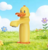 Robinet en laiton Ducky mignon avec contrôle de la température (chaud/froid) et système anti-éclaboussures. Idéal pour les écoles maternelles et les éviers de salle de bain à domicile.