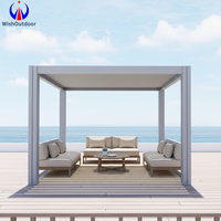 Pergola bioclimatique moderne en aluminium 6063-T6 robuste, à lames motorisées, télécommandée, écologique, résistante à la neige, pour balcon
