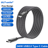 Câble USB Type C vers Type C ULT-unite personnalisé 240W, câble de charge super rapide avec vitesse de transfert de données de 480 Mbit/s
