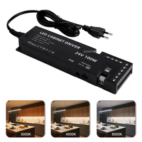 Fuente de Alimentación para Luces de Gabinete, Transformador LED de 12V 24V, 24w 36w 50w 60w 100w 200w, Fuente de Alimentación Conmutada de CC para Luces de Gabinete