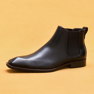 Chaussures habillées montantes pour hommes en cuir véritable brillant, style Derby Brogue britannique, à semelle épaisse, rehaussantes, pour affaires et occasions formelles, collection automne - Product Image 6