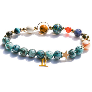 Pulsera de Piedras Naturales con los 12 Signos del Zodiaco, Constelaciones, Planetas, Sol, Mercurio, Venus, <span class=keywords><strong>Luna</strong></span>, Marte, Júpiter, Saturno, Horóscopo - Product Image 3