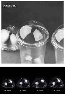 Wholesale Factory Price Disposable Plastic PET Transparent 98mm Flat Dome <b>Sipper</b> Lid Leakproof Eco-Friendly Food Grade Cups - Product Image 2