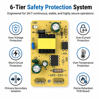 Cartes d'alimentation personnalisées en gros pleine puissance 12V 1A 12W, régulées, à performance stable, pour remplacement et réparation