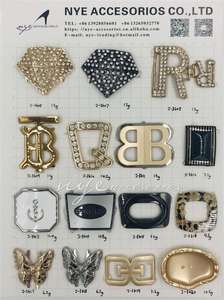 Nouveau style de sandales pour femmes, boucle en strass, or brillant, accessoires de chaussures, boucle charme - Product Image 4