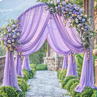 Tulle en polyester tendance pour la décoration de fond de scène, arche et rideau de chaise pour la Saint-Valentin, style européen