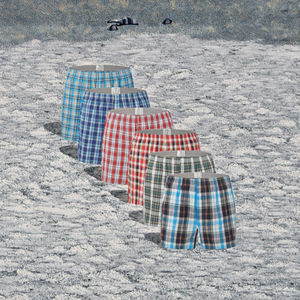 Boxers mi-hauts pour hommes en tissu tissé à carreaux Spandex/Coton, de qualité supérieure, séchage rapide - Product Image 3