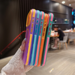 เคสโทรศัพท์แม่เหล็กเรนโบว์บัมเปอร์นีออนสำหรับ iPhone 17 16 15 Pro Max แบบด้านไล่เฉดสีโอเบร ฝาหลังโลหะเคลือบฟรอสติ้ง ป้องกันเลนส์ สำหรับสาวๆ - Product Image 3