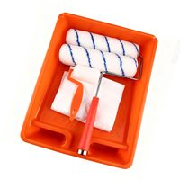Kit d'outils de peinture et de décoration Sanfine pour la maison avec bac à peinture en plastique, pinceau et rouleau anti-peluches pour la décoration murale
